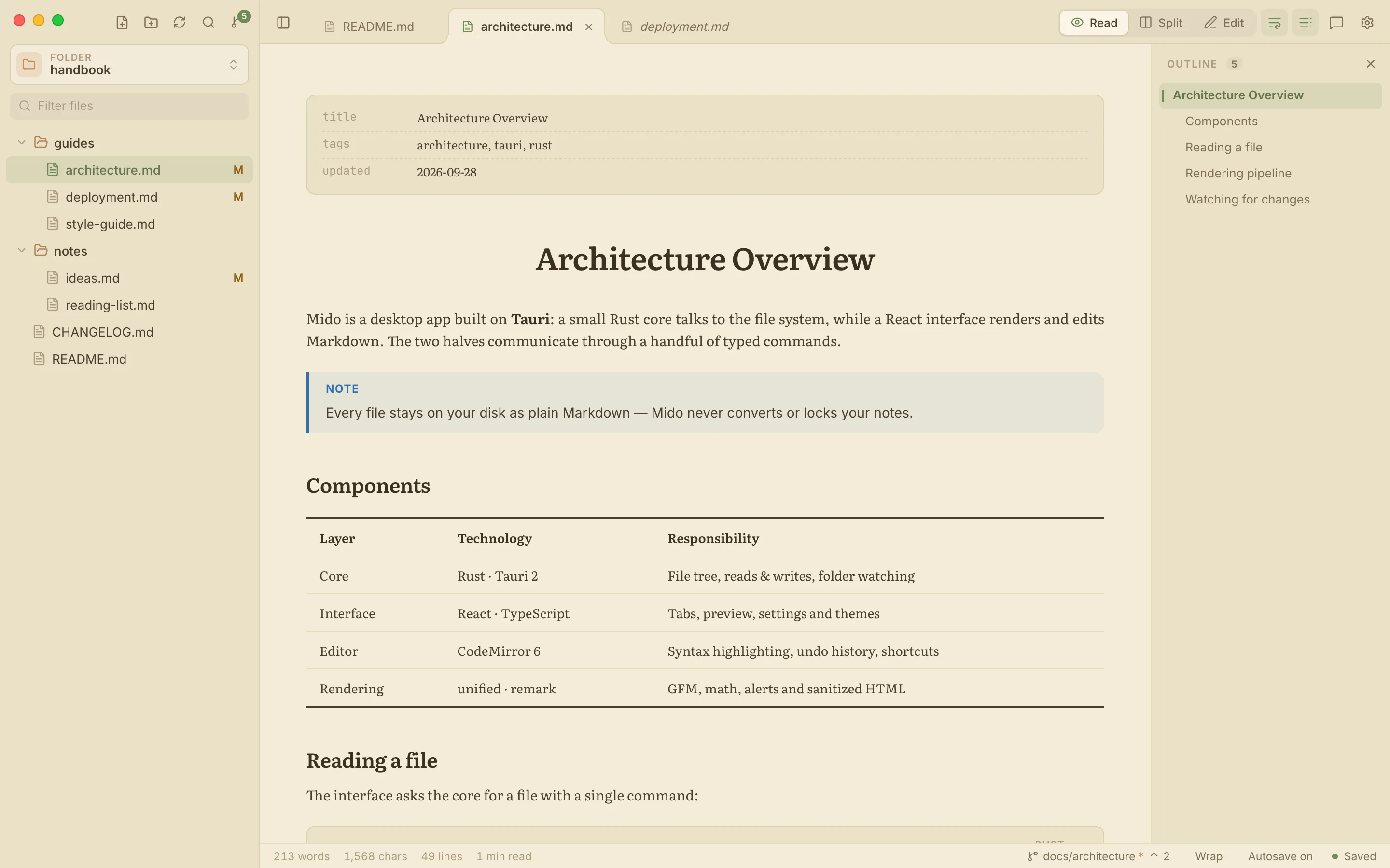 The Academic reading style with serif typography and justified text on the Relax theme
